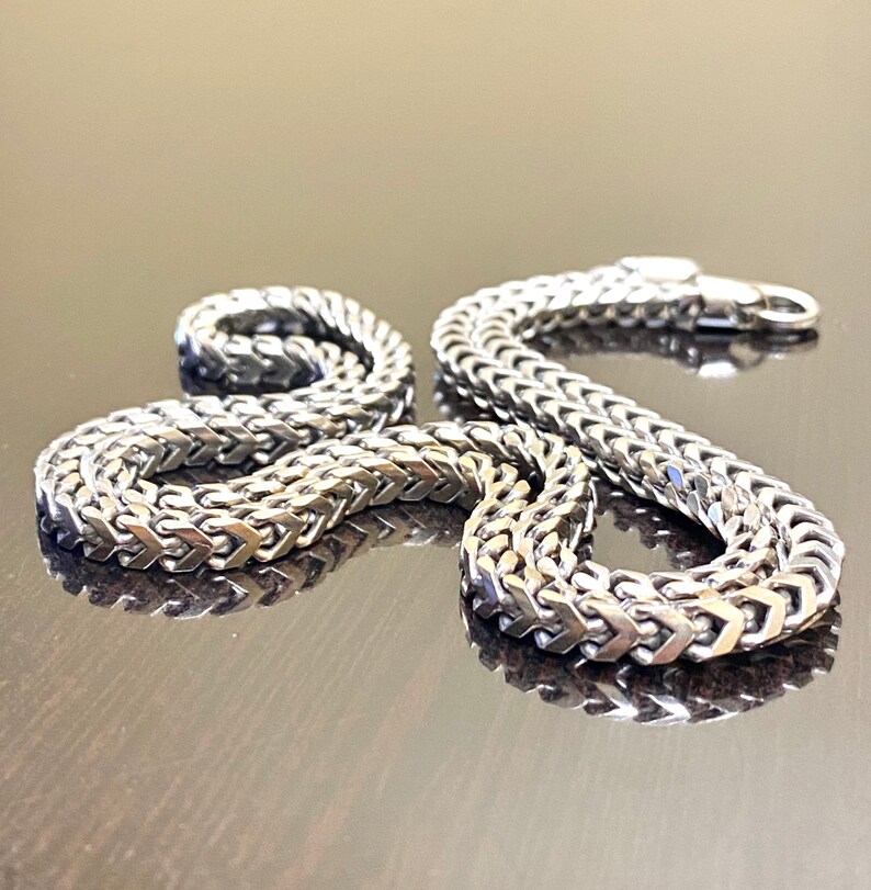 14K White Gold Franco Chain Franco White Gold Necklace 24 - Etsy