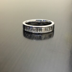 14K White Gold Baguette Diamond Engagement Band - 14K Gold Diamond Wedding Band - Diamond Baguette Band - Channel Set Baguettw Diamond Band