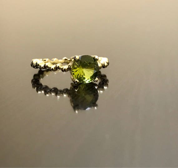 14K Yellow Gold Peridot Engagement Ring - 14K Gol… - image 6