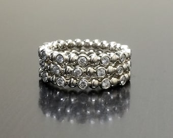 Platinum Eternity Diamond Engagement Band - Platinum Diamond Wedding Band - Diamond Eternity Platinum Band - Platinum Stackable Diamond Band