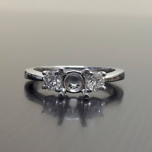 Art Deco Platinum Diamond Engagement Ring - Platinum Art Deco Three Stone Diamond Wedding Ring - Art Deco Diamond Platinum Ring Mounting