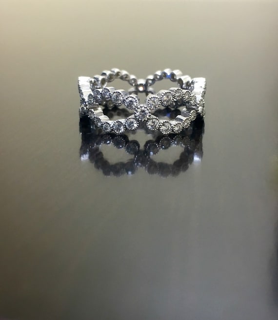 Art Deco Platinum Eternity Diamond Engagement Band - Platinum Diamond Wedding Band - Art Deco Diamond Eternity Band - Diamond Platinum Band