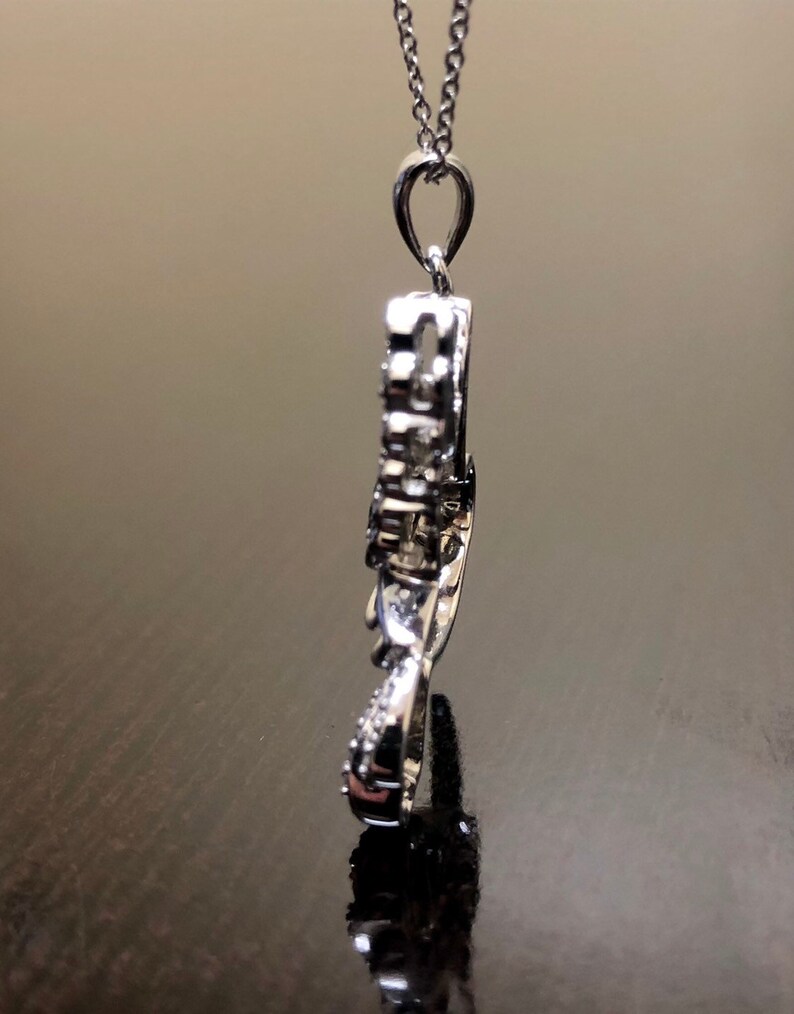 Silver Diamond Hummingbird Necklace Handmade Sterling Silver Hummingbird Diamond Necklace Black Diamond Silver Hummingbird Pendant