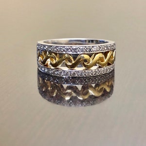 18K White Gold Men&#39;s Engagement Ring - 18K Gold Men&#39;s Wedding Band - 18K Gold Diamond Band - 18K Diamond Ring - 18K Gold Men&#39;s Diamond Ring