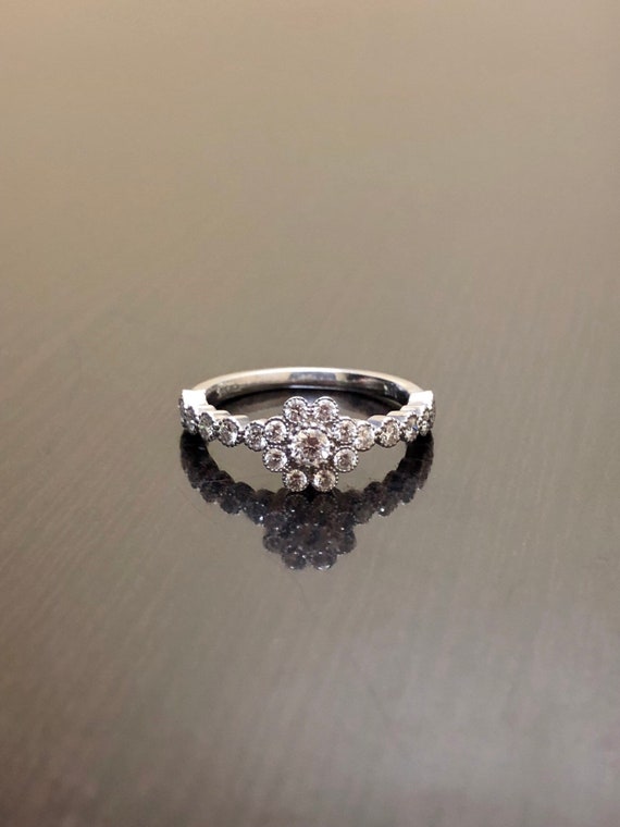Platinum Art Deco Diamond Engagement Ring - Platinum Diamond Wedding Ring - Halo Diamond Ring - Art Deco Halo Diamond Platinum Ring
