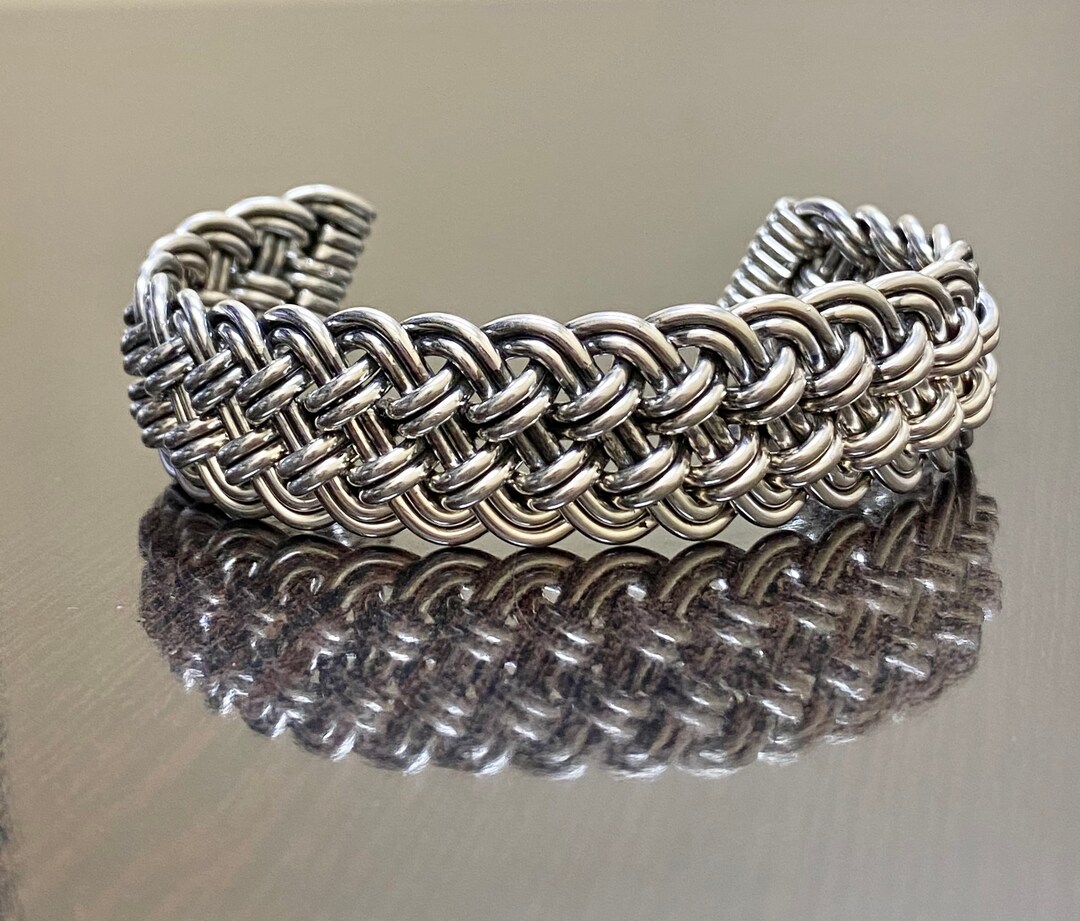 Sterling Silver Vintage Authentic John Hardy Basket Weave Cuff