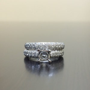 Diamond Engagement Ring - Diamond Wedding Ring - Diamond Band - Diamond Ring - Platinum Band - Platinum Ring - Pave Diamond Ring - Jewelry