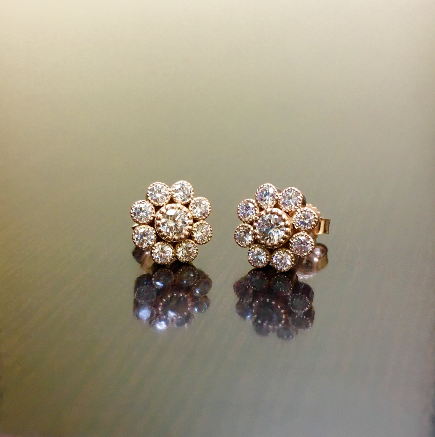 thumbnail image 2 of Vintage Style Multicolored Crystal Earrings – 14K Rose Gold Plated, Dangle Drop (Pre-Owned Excellent) 2 of 4