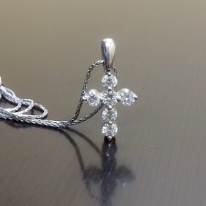 Diamond Cross - Cross Necklace - Diamond Necklace - Diamond Pendant - 18K White Gold Cross - 18K Gold Cross Pendant - Art Deco Gold Cross