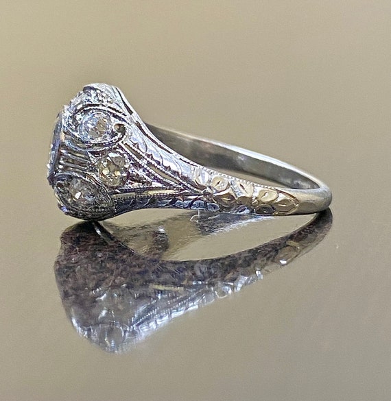 Platinum Old European Cut Diamond Engagement Ring… - image 7