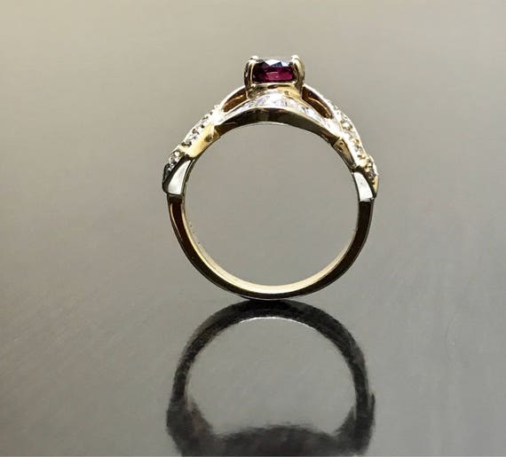 Art Deco Ruby Engagement Ring - 14K Yellow Gold R… - image 5