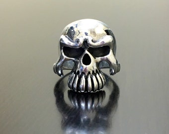 Silver Skull Ring - Handmade Skull Biker Ring - Silver Skull Biker Ring - Sterling Silver Skull Biker Handmade Ring - Skull Silver Ring