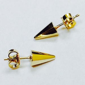 14K Yellow Gold Stud Earrings - Handmade 14K Gold Spike Earrings - 14K Gold Earrings - 14K Yellow Gold Earrings - Gold Jewelry - Earrings