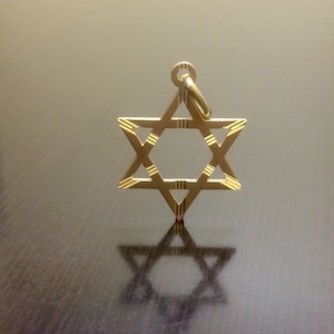 14K Yellow Gold Star of David - 14K Gold Star of David Pendant - 14K Gold Pendant - 14K Jewish Pendant - Yellow Gold David Star - Gold Star
