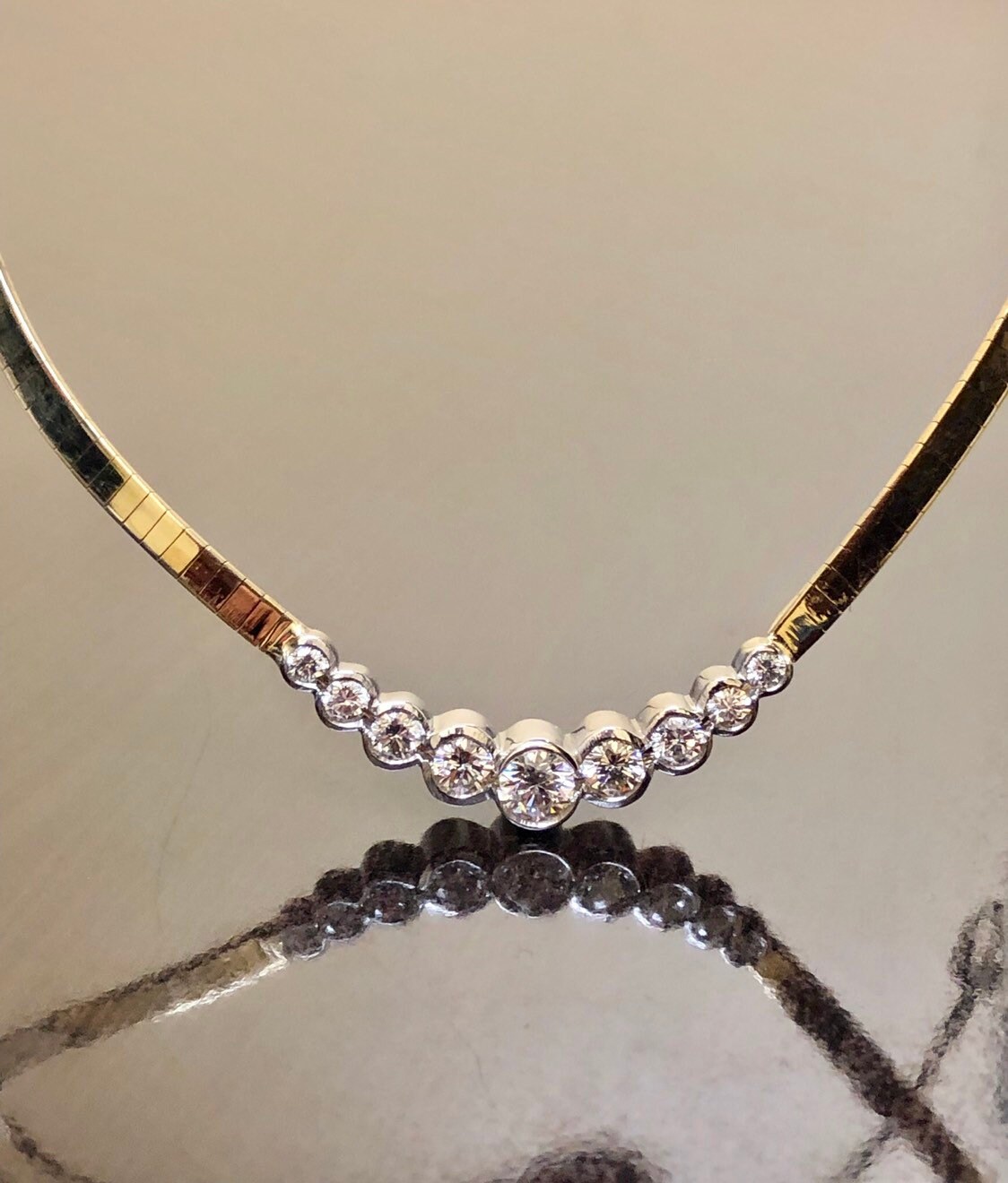 Two tone omega necklace sale