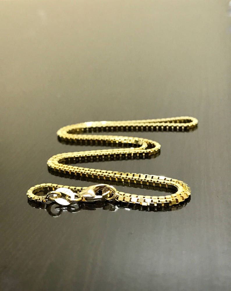 18k gold box chain 18 inch