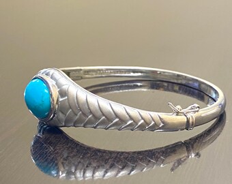 アクセサリー vintage turquoise silver925 bangle Handmade Sterling Silver Art Deco Turquoise Bangle Bracelet