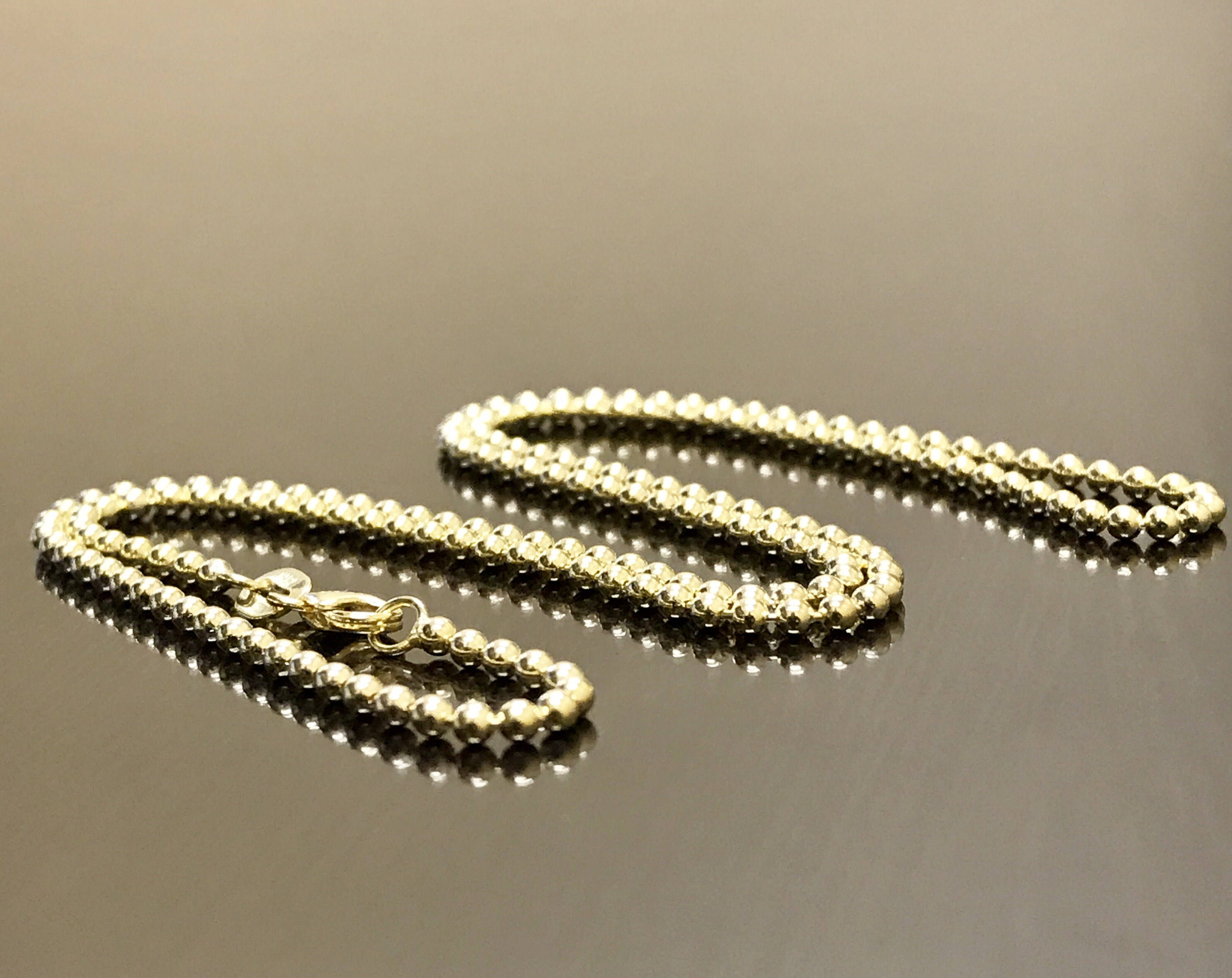 thumbnail image 2 of 14K Yellow Gold 1.5mm Ball Bead Necklace Chain – 16, 18, Or 20 Inches With Lobster Clasp 2 of 4