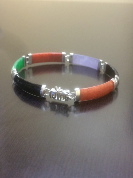 Jade sterling silver bracelet deals