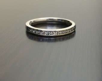 18K White Gold Diamond Wedding Band - 18K Gold Diamond Engagement Band - Channel Set Diamond Band - Diamond Ring - Diamond Wedding Ring
