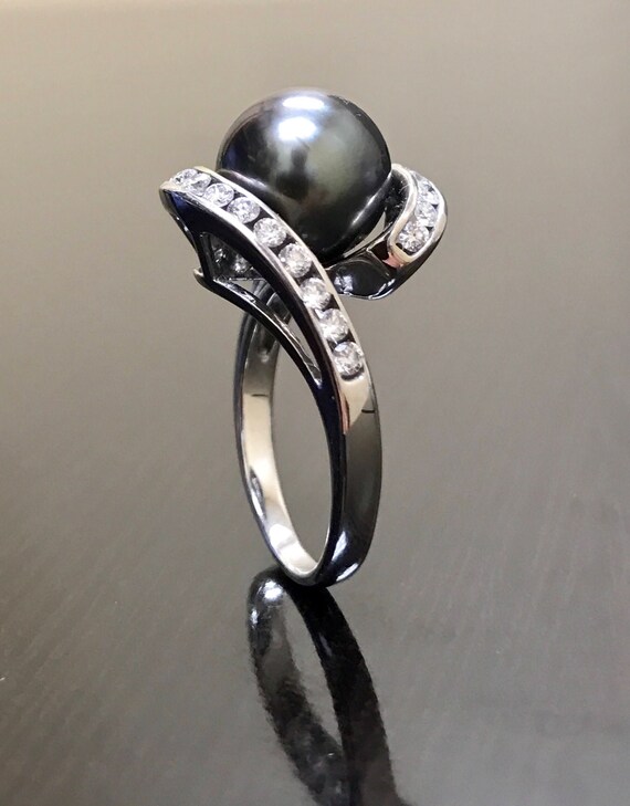 Black pearl clearance wedding ring