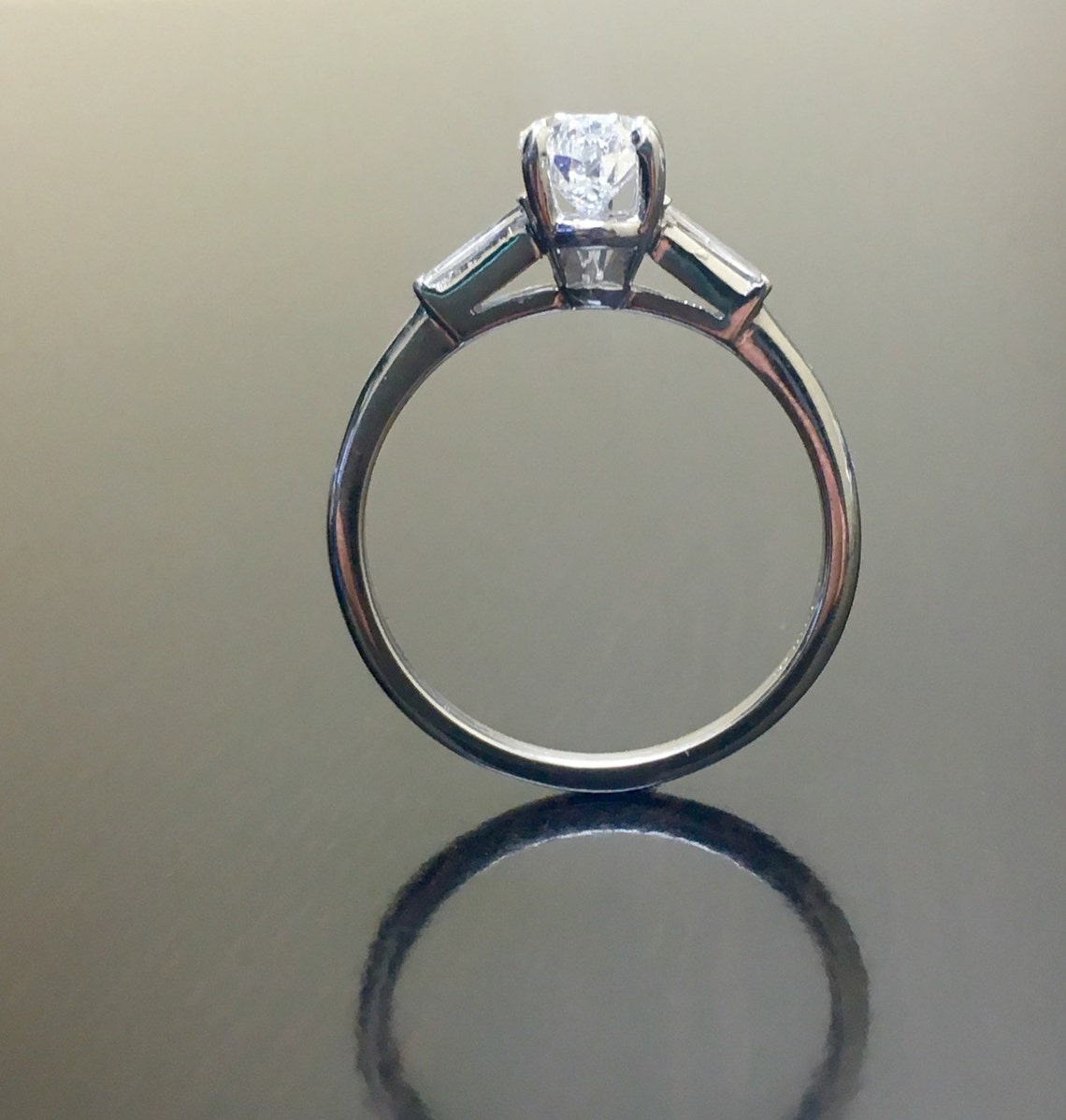 Pear Shape Diamond Engagement Ring - Platinum Art Deco Diamond Wedding ...
