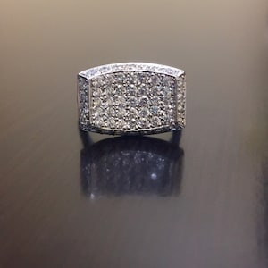 18K White Gold Diamond Engagement Ring - 18K Gold Diamond Wedding Band - Pave Diamond Ring - 18K Diamond Band - 18K Diamond Ring - Gold Ring