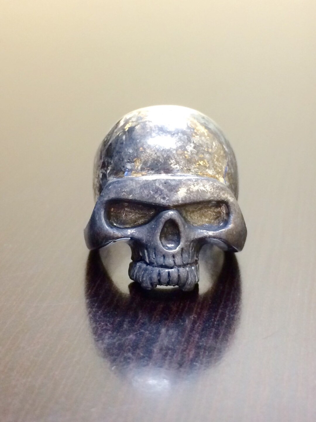 Sterling Silver Handmade Skull Ring - Biker Skull Ring - Silver Biker ...