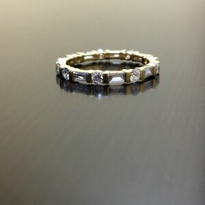 14K Yellow Gold Eternity Diamond Engagement Band - 14K Gold Diamond Wedding Band - 14K Diamond Eternity Band - Diamond Stackable Band