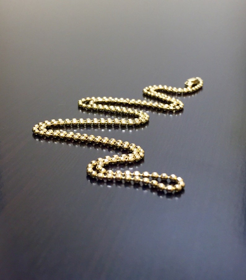 14K Yellow Gold Bead Necklace 14K Gold Bead Chain 14K Gold Etsy