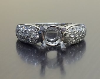 Platinum Pave Diamond Engagement Ring - Modern Platinum Diamond Wedding Ring - Platinum Pave Diamond Ring - Diamond Platinum Modern Ring