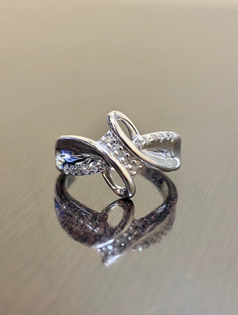 Handmade Sterling Silver Art shops Deco Diamond Engagement Band - Silver Diamond Wedding Band - Art Deco Silver Diamond Band