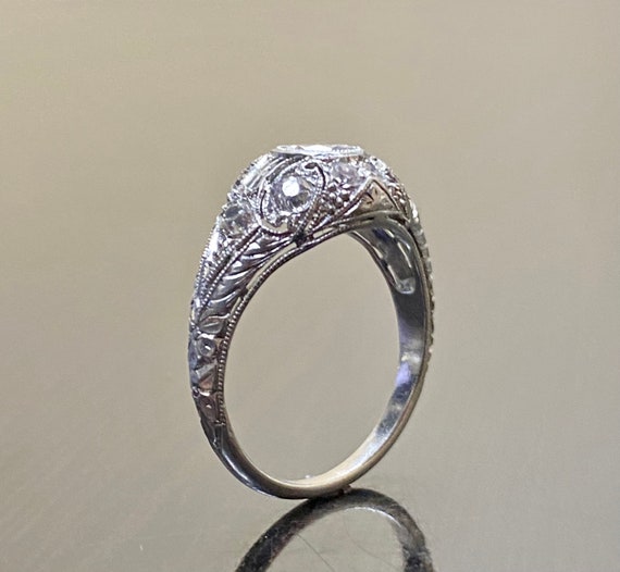Platinum Old European Cut Diamond Engagement Ring… - image 4