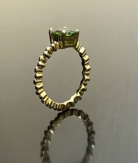 14K Yellow Gold Peridot Engagement Ring - 14K Gol… - image 10