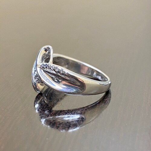 Handmade Sterling Silver Art shops Deco Diamond Engagement Band - Silver Diamond Wedding Band - Art Deco Silver Diamond Band