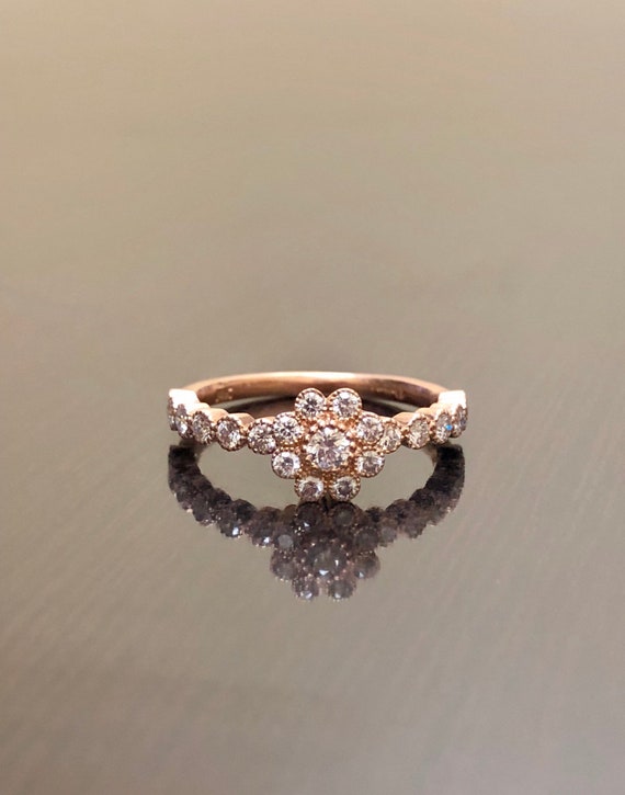 Art Deco Diamond Engagement Ring - 14K Rose Gold … - image 10