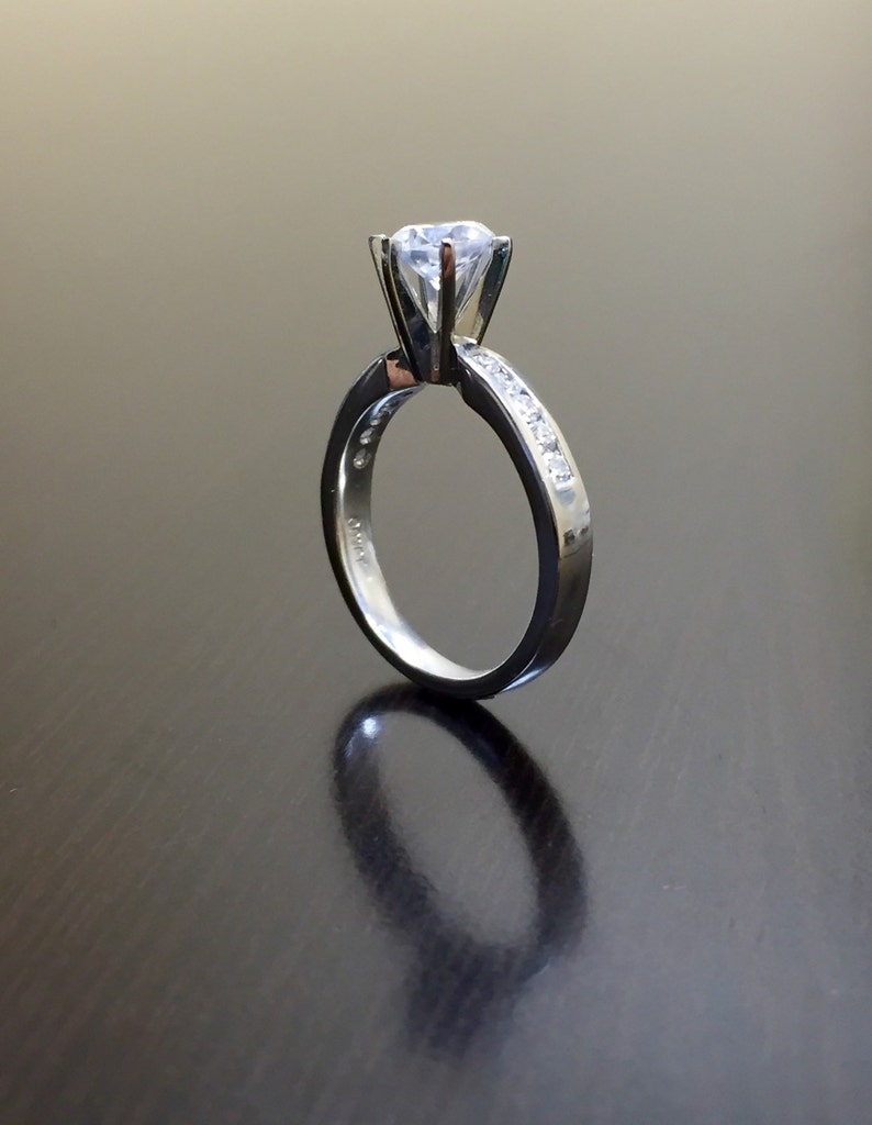 Platinum Solitaire Diamond Engagement Ring Diamond Platinum Wedding Ring Platinum Diamond Ring Platinum Mounting Platinum Ring image 3