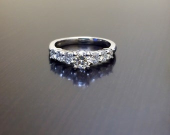 18K White Gold Diamond Engagement Ring - 18K Gold Diamond Wedding Ring - 18K Diamond Ring - Modern Diamond Ring - Art Deco Gold Diamond Ring