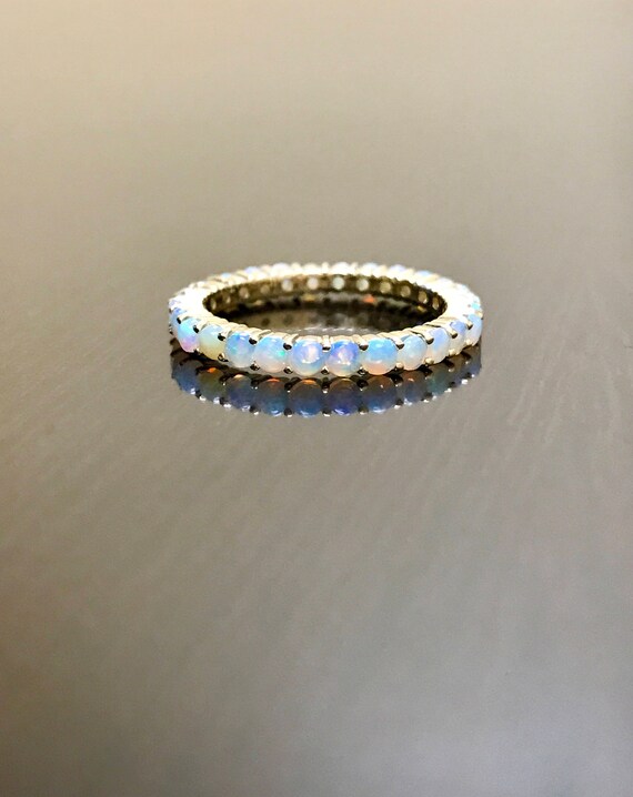 Opal eternity clearance band yellow gold