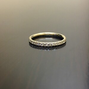 14K Yellow Gold Eternity Diamond Engagement Band - 14K Gold Diamond Wedding Band - Yellow Gold Diamond Eternity Band - 14K Diamond Band