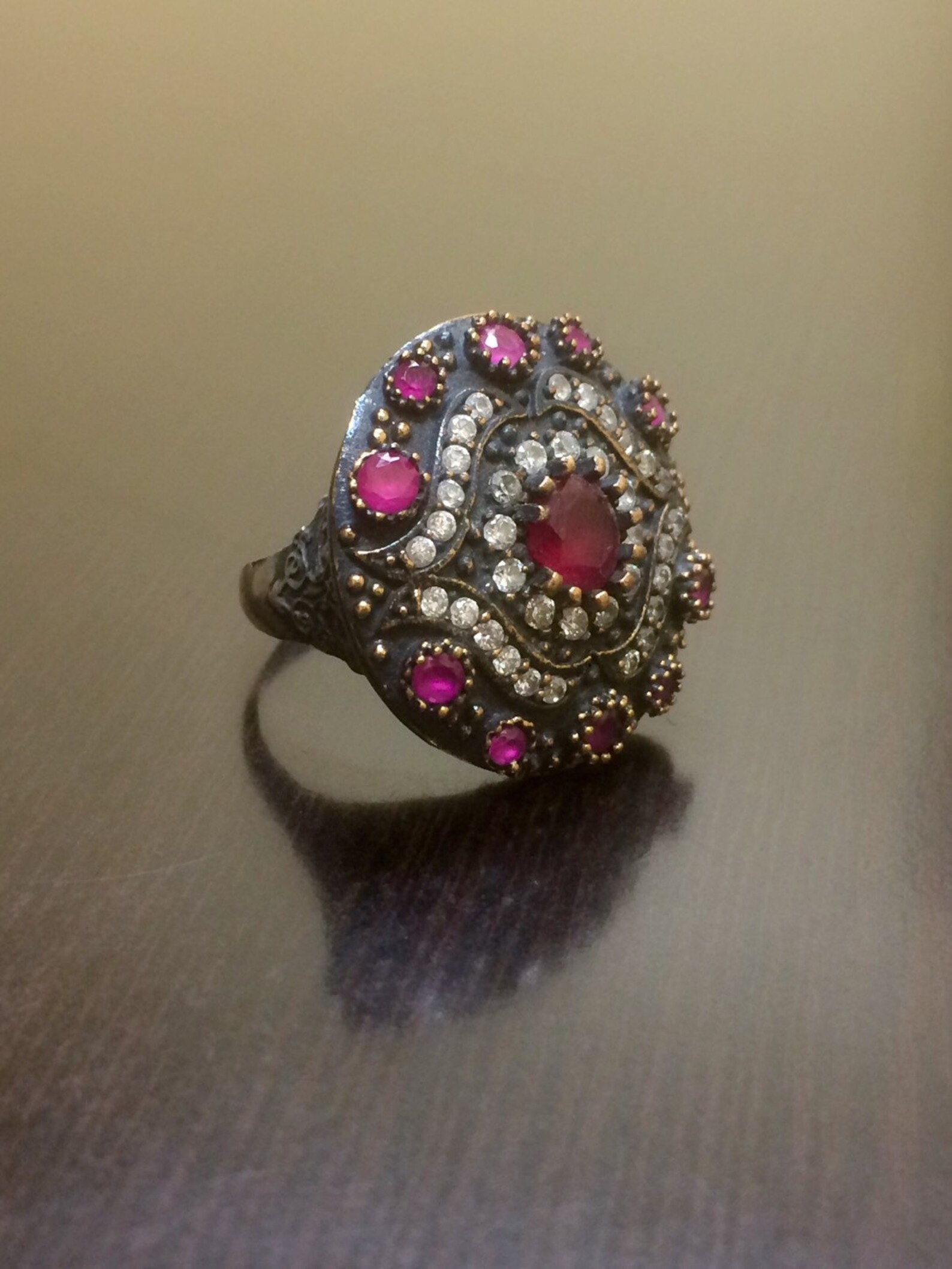 Art Deco Ruby Ring Victorian Ruby Ring Antique Style Ring Etsy