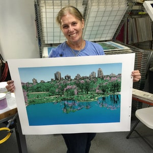 New York Central Park Serigraph 17 x 25 screen print Limited edition signed by the artist Starla Cortopassi image 2