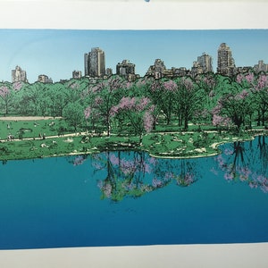 New York Central Park Serigraph 17 x 25 screen print Limited edition signed by the artist Starla Cortopassi image 3