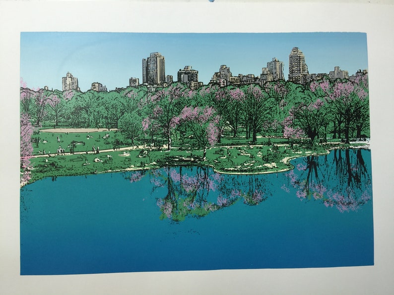 New York Central Park Serigraph 17 x 25 screen print Limited edition signed by the artist Starla Cortopassi image 3