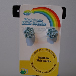 Light Blue Succulent Stud Earrings
