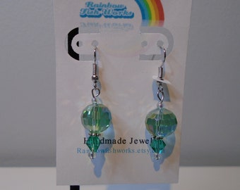 Green Pendulum Dangle Earrings