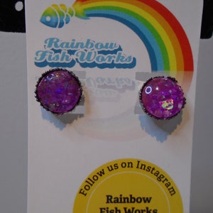 Purple/Pink Iridescent Earrings