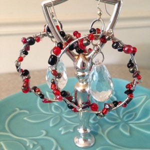 Beaded Circle Earrings With Drop in The Center