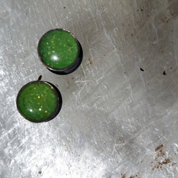 Lime Green Glitter Plugs 0g