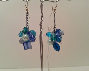 Blue Cluster Earring